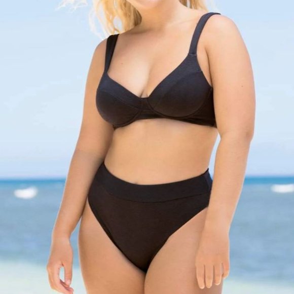 NWT Black Tulip Suzy Q High Rise/High Leg Bikini Bottom SIZE 3XL - Picture 1 of 5